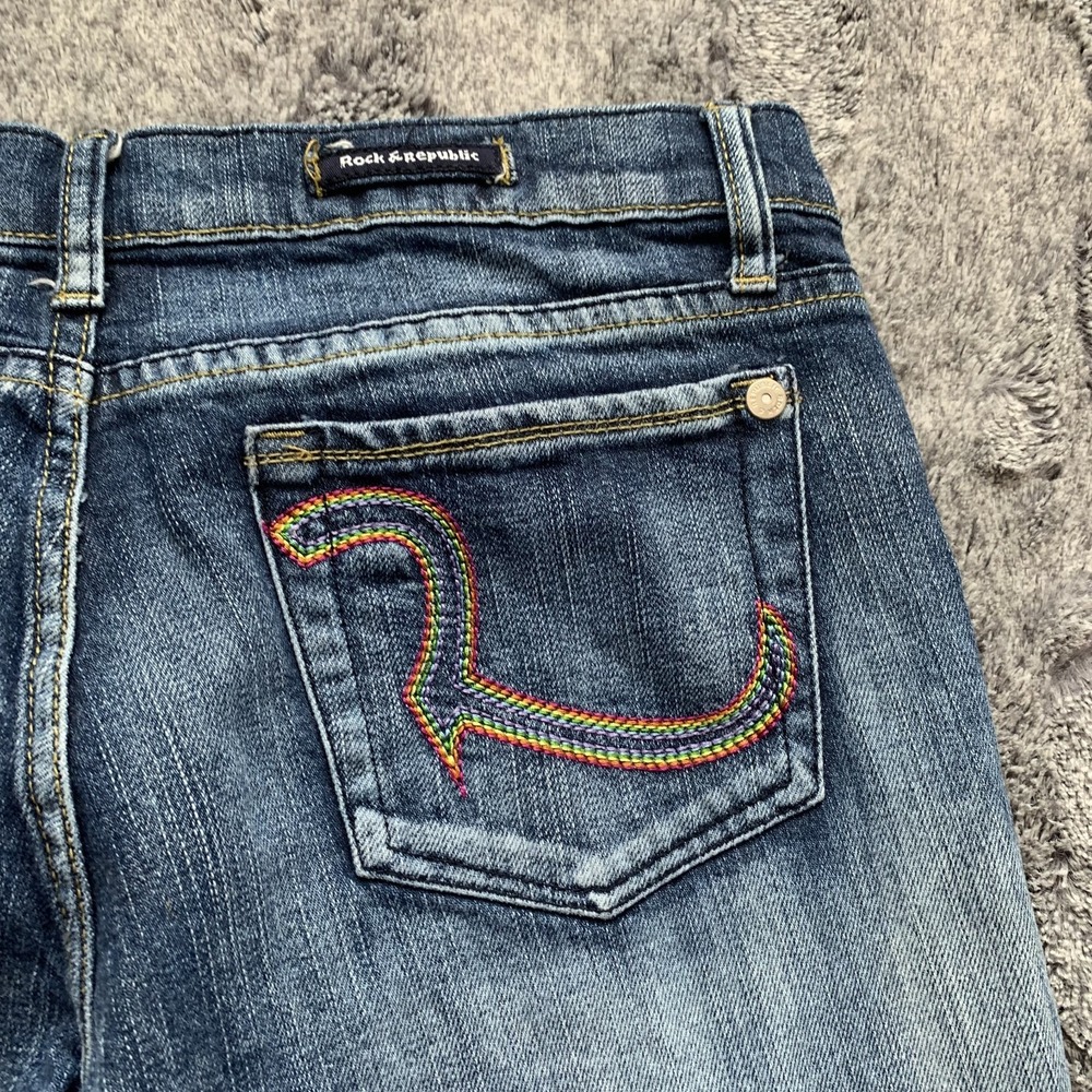 Rock &‎ Republic Rainbow R Pocket Roth Women's Jeans Tag 29 Actual 30x26 Raw Hem
